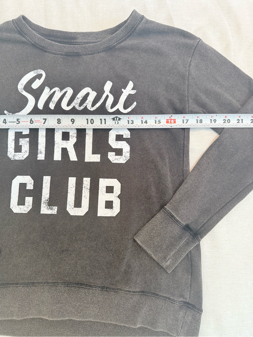 Justice Smart Girls Club Black Cropped Sweatshirt Pullover Size 14/16 EUC - Picture 4 of 9